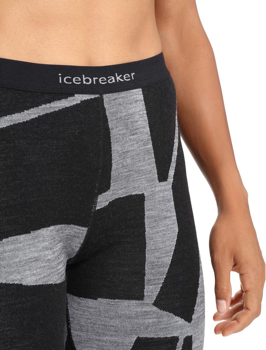 Icebreaker Merino 250 Vertex Thermal Fractured Landscapes Női Leggings Fekete | HU 1542ILHS